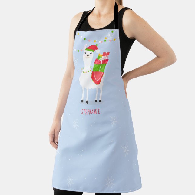 Festive Llama Christmas Apron (Insitu)