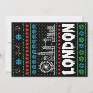 Festive London United Kingdom Ugly Christmas  Invitation