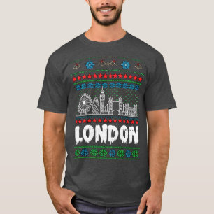 Festive London United Kingdom Ugly Christmas T-Shirt