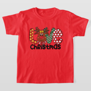 Festive love Christmas girls reindeer T-Shirt