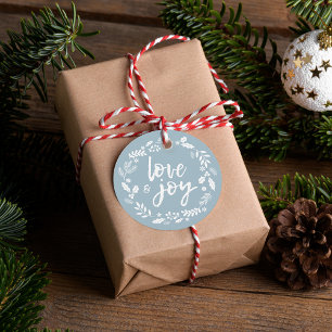 Festive Love & Joy Happy Holidays Personalised Favour Tags