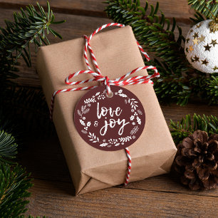 Festive Love & Joy Happy Holidays Personalised Favour Tags