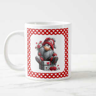 Festive Love Messenger Gnome "Heart and Presents"  Large Coffee Mug