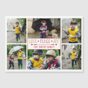 Festive Love, Peace, Joy Six Photo Collage