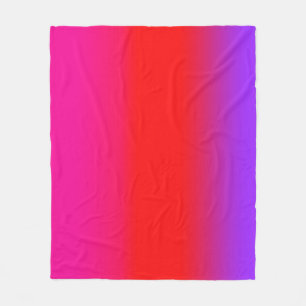 Festive Magenta Red Purple Ombre Fleece Blanket
