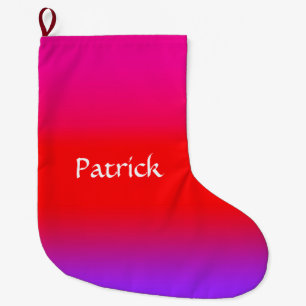 Festive Magenta Red Purple Ombre Large Christmas Stocking