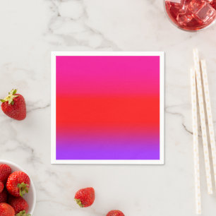 Festive Magenta Red Purple Ombre  Napkin