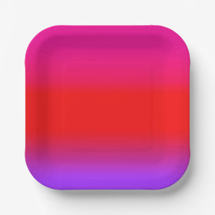 Festive Magenta Red Purple Ombre  Paper Plate