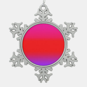 Festive Magenta Red Purple Ombre  Snowflake Pewter Christmas Ornament