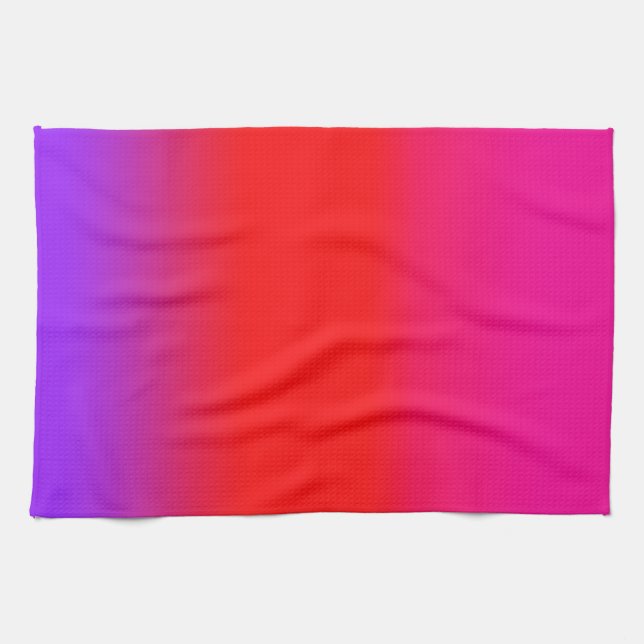 Festive Magenta Red Purple Ombre   Tea Towel (Horizontal)