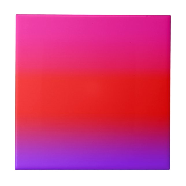 Festive Magenta Red Purple Ombre Tile (Front)