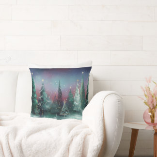 Festive magical holiday pillow