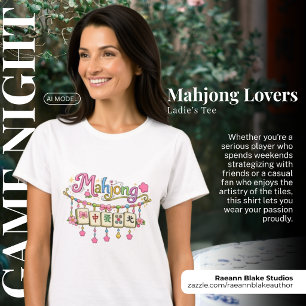Festive Mahjong Lover Ladies Basic T-Shirt