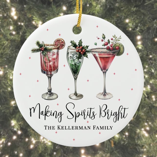 Festive Making Spirits Bright Christmas Ceramic Tree Decoration (Festive Making Spirits Bright Christmas Ceramic Ornament )