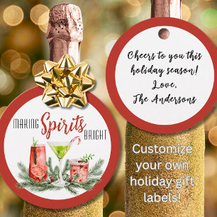 Festive Making Spirits Bright Holiday Gift Favour Tags