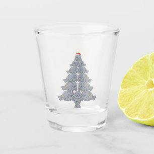 Festive Manatee Christmas Tree with Magical Ocean Shot Glass