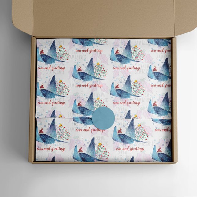 Festive Manta Ray Seas and Greetings Tissue Paper (Creator Uploaded)