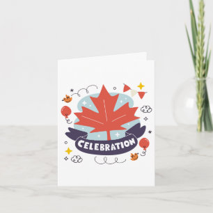 Festive Maple Leaf Celebration Holiday Card