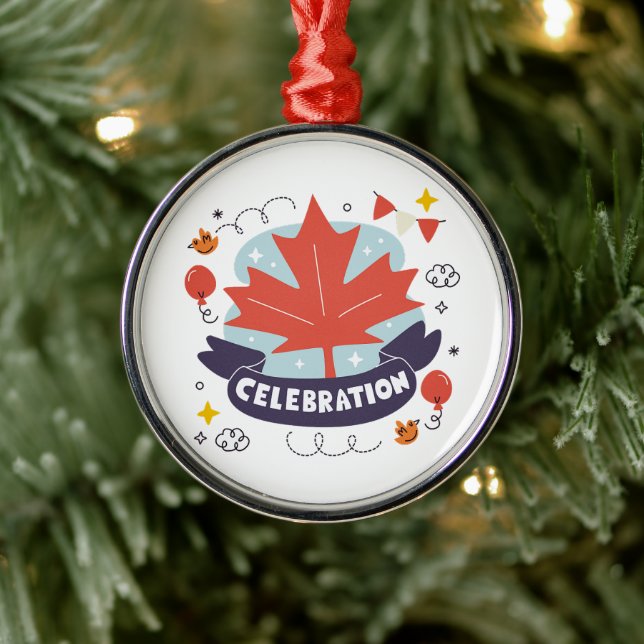 Festive Maple Leaf Celebration Metal Tree Decoration (Tree)