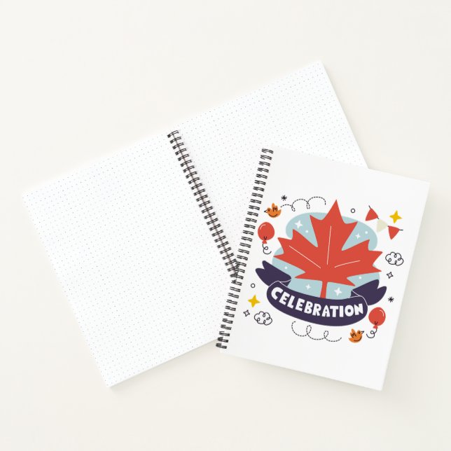 Festive Maple Leaf Celebration Notebook (Inside)