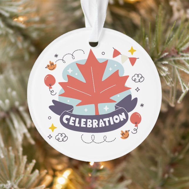 Festive Maple Leaf Celebration Ornament (Tree)