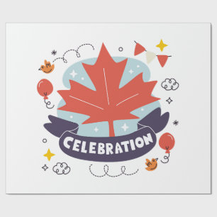 Festive Maple Leaf Celebration Wrapping Paper