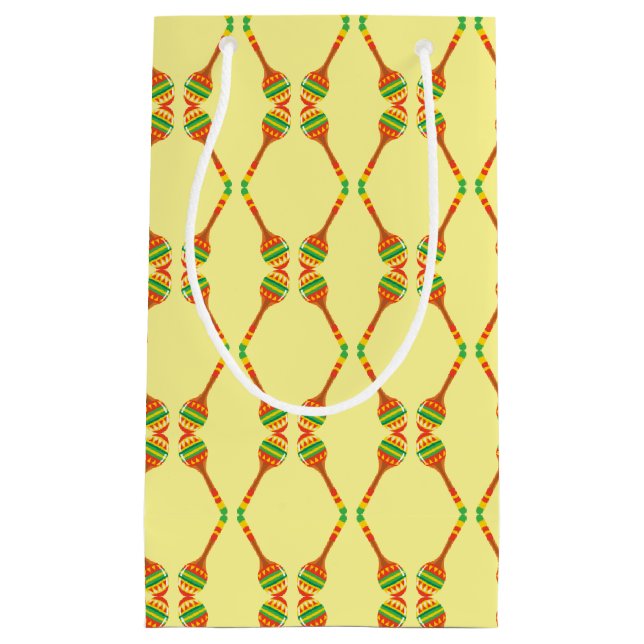 Festive Maracas Pattern Small Gift Bag (Front)