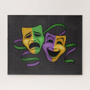 Festive Mardi Gras Happy And Sad Theatre Masks Jigsaw Puzzle