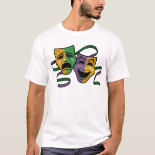 Festive Mardi Gras Happy And Sad Theatre Masks T-Shirt