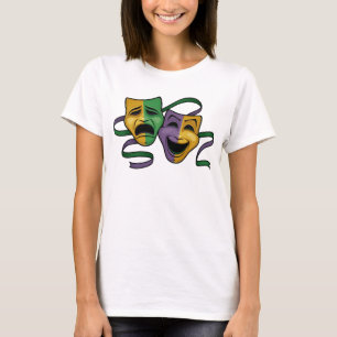 Festive Mardi Gras Happy And Sad Theatre Masks T-Shirt