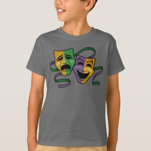 Festive Mardi Gras Happy And Sad Theatre Masks T-Shirt