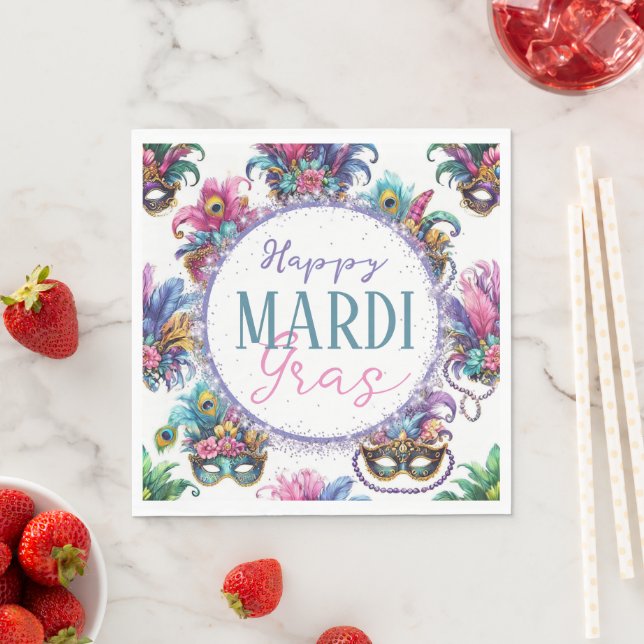 Festive Mardi Gras Napkin (Insitu)