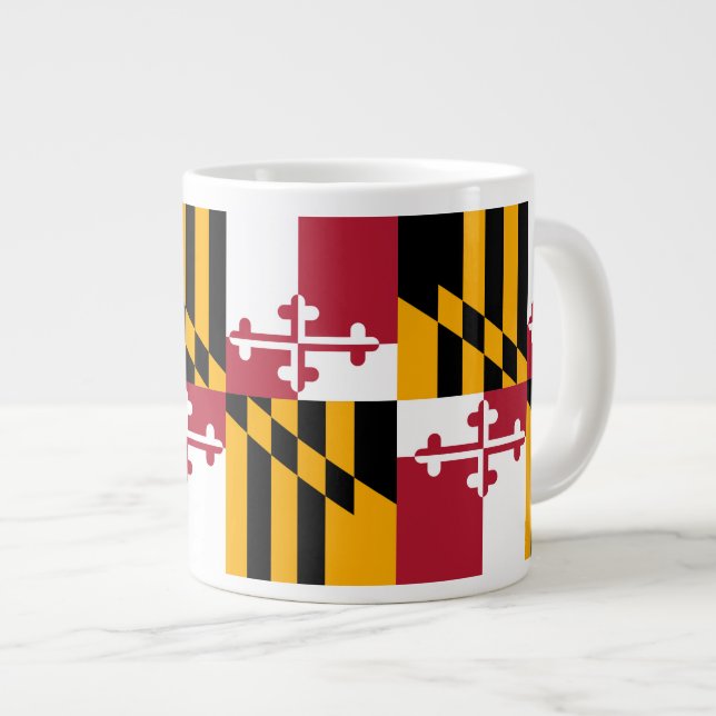 Festive Maryland State Flag Large Coffee Mug (Front Right)