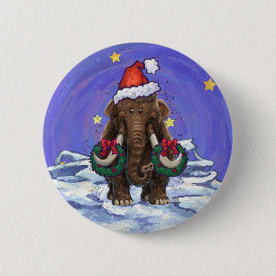 Festive Mastodon 6 Cm Round Badge
