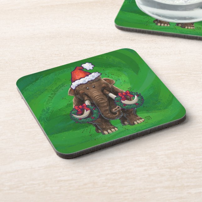 Festive Mastodon on Green Coaster (Left Side)