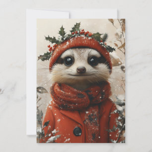 Festive Meerkat in Winter Wonderland Invitation