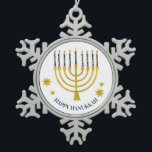 Festive Menorah Candles Happy Hanukkah<br><div class="desc">Faux gold foil menorah candles for your Hanukkah celebration. Whimsical menorah illustration with white stars covered celestial candles on a faux gold menorah candle stand. Menorah starry Hanukkah illustrated design gifts and paper products.</div>