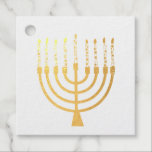 Festive Menorah Hanukkah Celestial Candles Wedding<br><div class="desc">Faux gold foil menorah candles for your Hanukkah celebration. Whimsical menorah illustration with white stars covered celestial candles on a faux gold menorah candle stand. Menorah elegant starry wedding Hanukkah illustrated design gifts and paper products.</div>