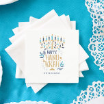 Festive Menorah Hanukkah Napkin<br><div class="desc">Festive Menorah Hanukkah design.</div>