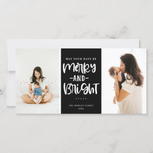 Festive Merry And Bright Black Holiday Photo