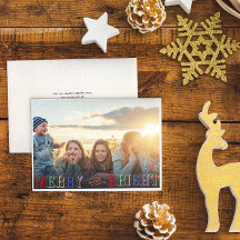 Festive Merry and Bright Christmas Photo Holiday 