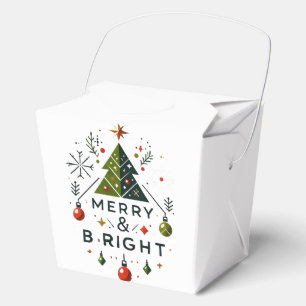 Festive Merry and Bright Christmas Tree Design Favour Box