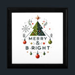 Festive Merry and Bright Christmas Tree Design Gift Box<br><div class="desc">Festive Merry and Bright Christmas Tree Design</div>