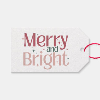 Festive Merry & Bright Christmas Gift Tag