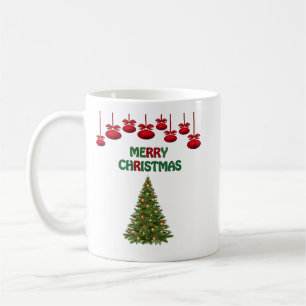 Festive Merry Christmas Bush Tree Decor Lights Coffee Mug