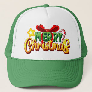 Festive "Merry Christmas"cap Trucker Hat