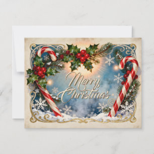 Festive Merry Christmas Card with Shine
