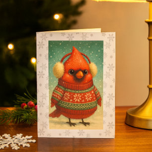 Festive Merry Christmas Cardinal  Card