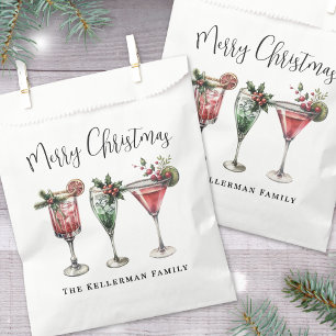 Festive Merry Christmas Cocktail Favour Bags