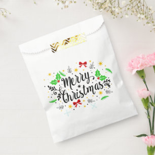 Festive Merry Christmas Favour Bags